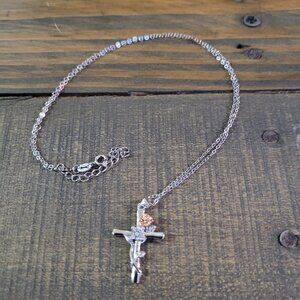 BriLove Dainty 925 Cross Necklace
